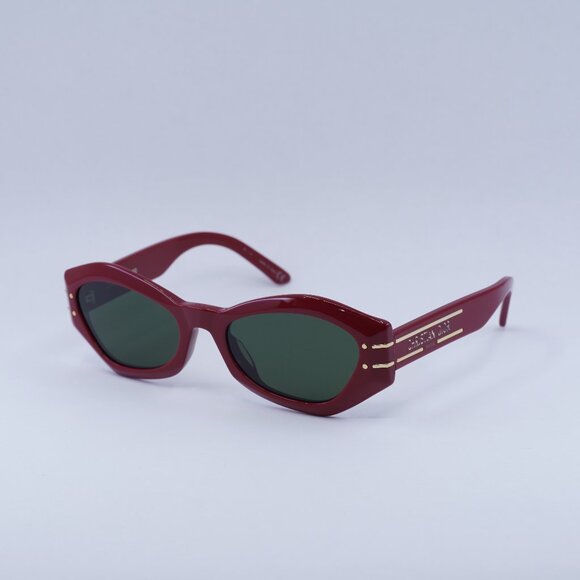 🕶️ New Dior DIORSIGNATURE B1U 35C0 Sunglasses - Red Frame, Green Lenses - Picture 1 of 11